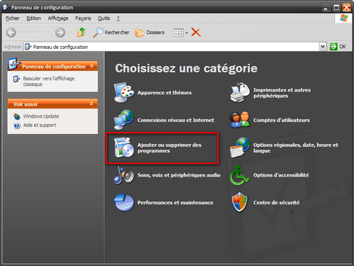 Panneau de configuration (XP)