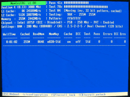 Memtest+ interface