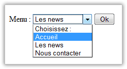 Exemple de liste déroulante